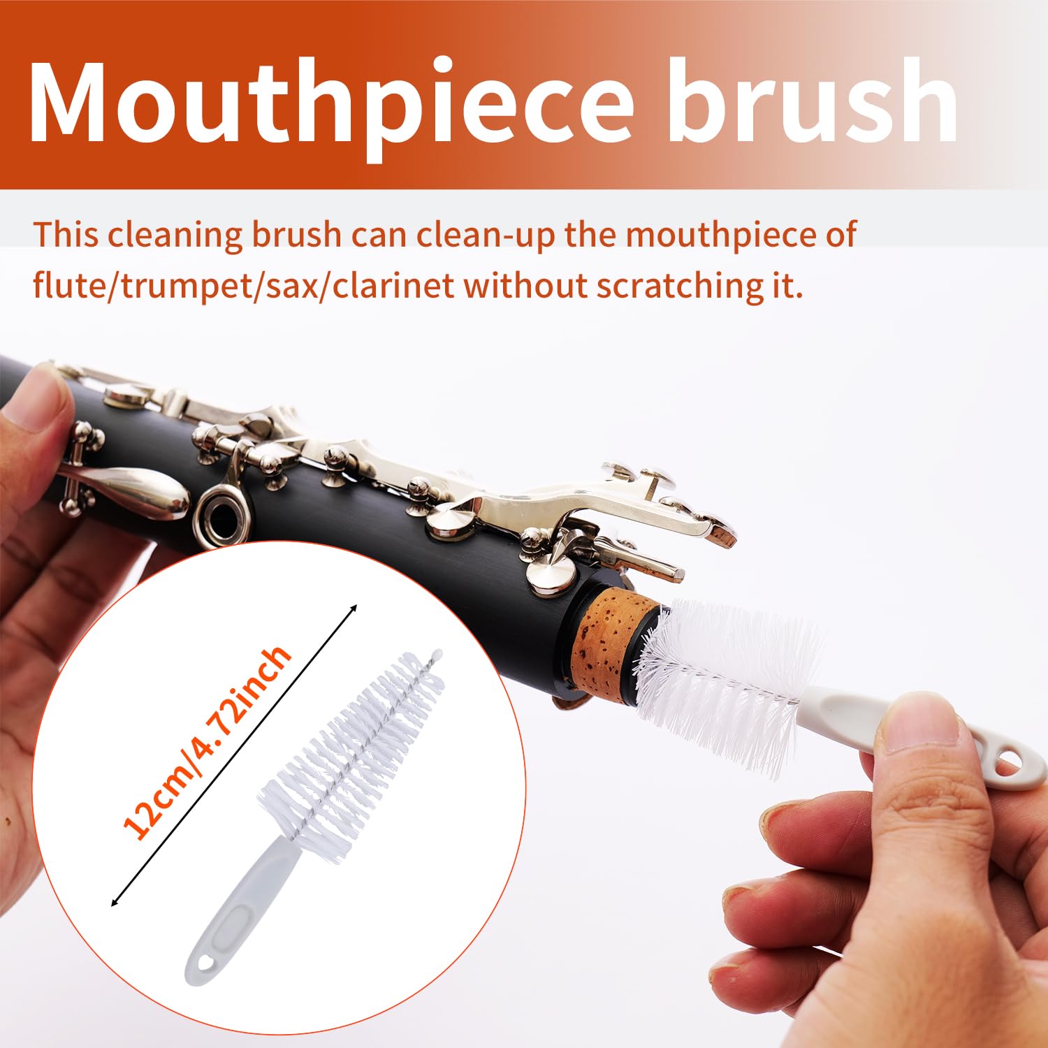 Nan Yante Clarinet Cleaning Care Kit:Key oil+Mouthpiece/Dust Brush+Cleaning Cloth+Cleaning Swab+Thumb Rest+Cork Grease+Mouthpiec